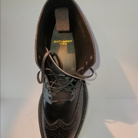 🎉HP🎉 NWT Saint Laurent Paris Black Leather Army/Combat Boots size 42 - Picture 9 of 17